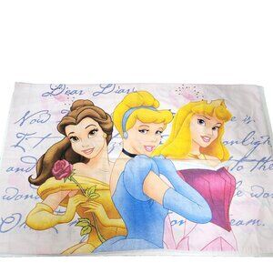 Disney Princess Pillowcase Double Sided Cinderella Sleeping Beauty Belle